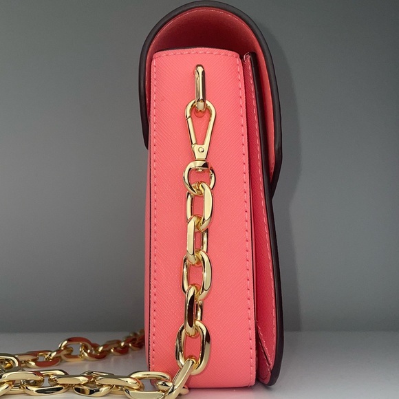 Michael Kors Carmen Medium Convertible Shoulder Bag Grapefruit - Picture 13 of 14